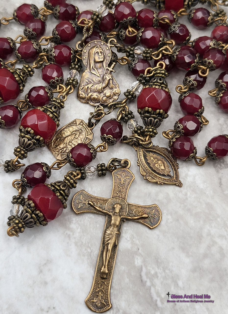 Pierced Heart of Mary Assumption Immaculate Conception Red Quartz ...