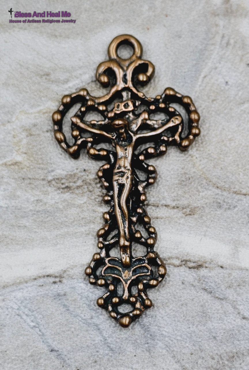 60 pieces/Catholic metal cross pendant, suitable for making