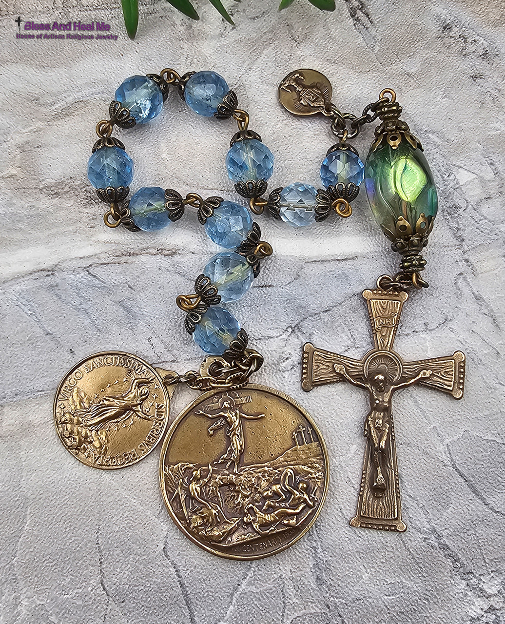 Resurrection of Jesus Assumption of Mary Blue Quartz Vintage