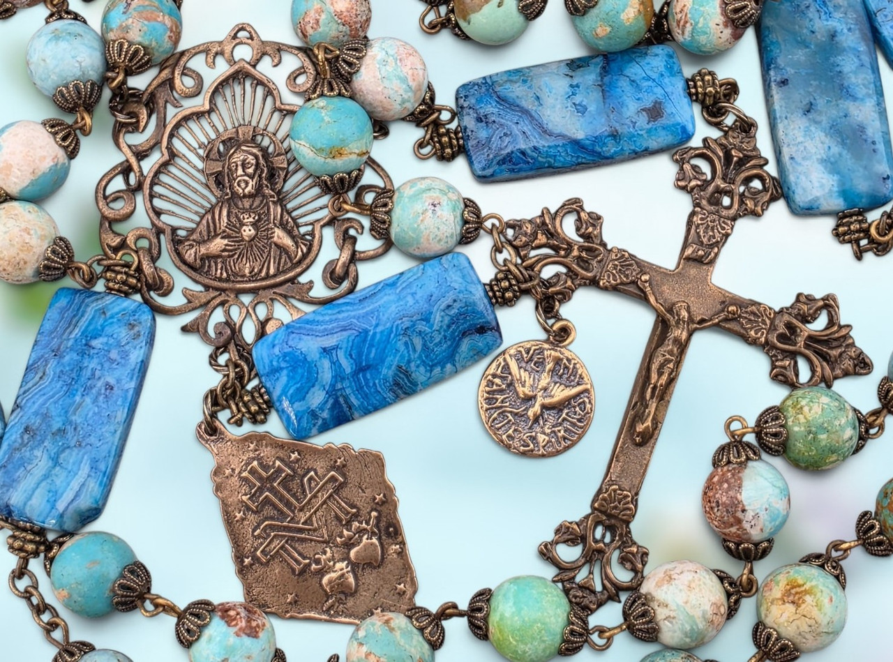 Sacred Heart, Miraculous Medal & Holy Spirit Heirloom Rosary