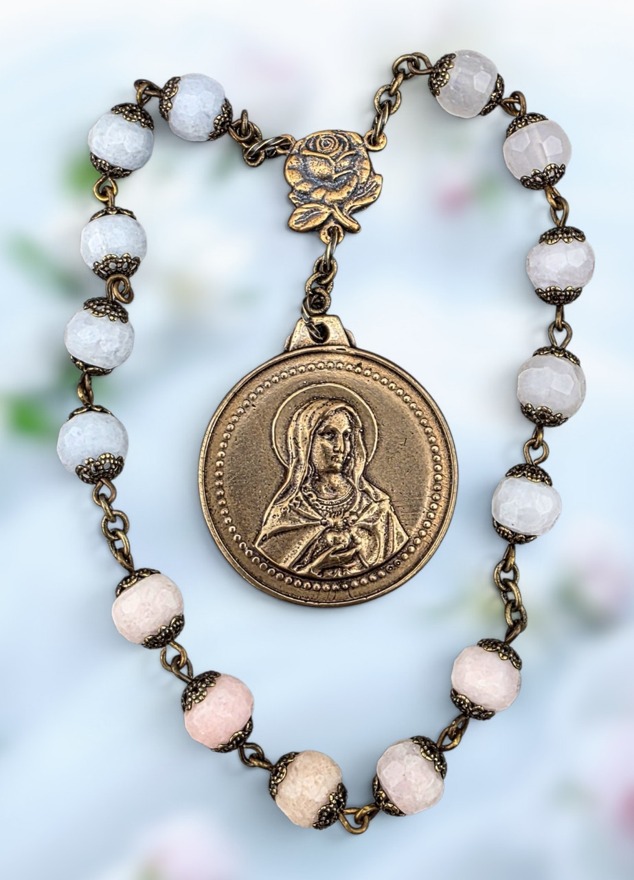 Immaculate Heart of Mary Miraculous Mary 15 Beads Heirloom Chaplet