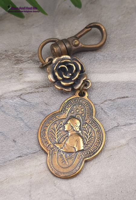 Joan of Arc One Hail Mary Vintage Bronze Key Chain Chaplet