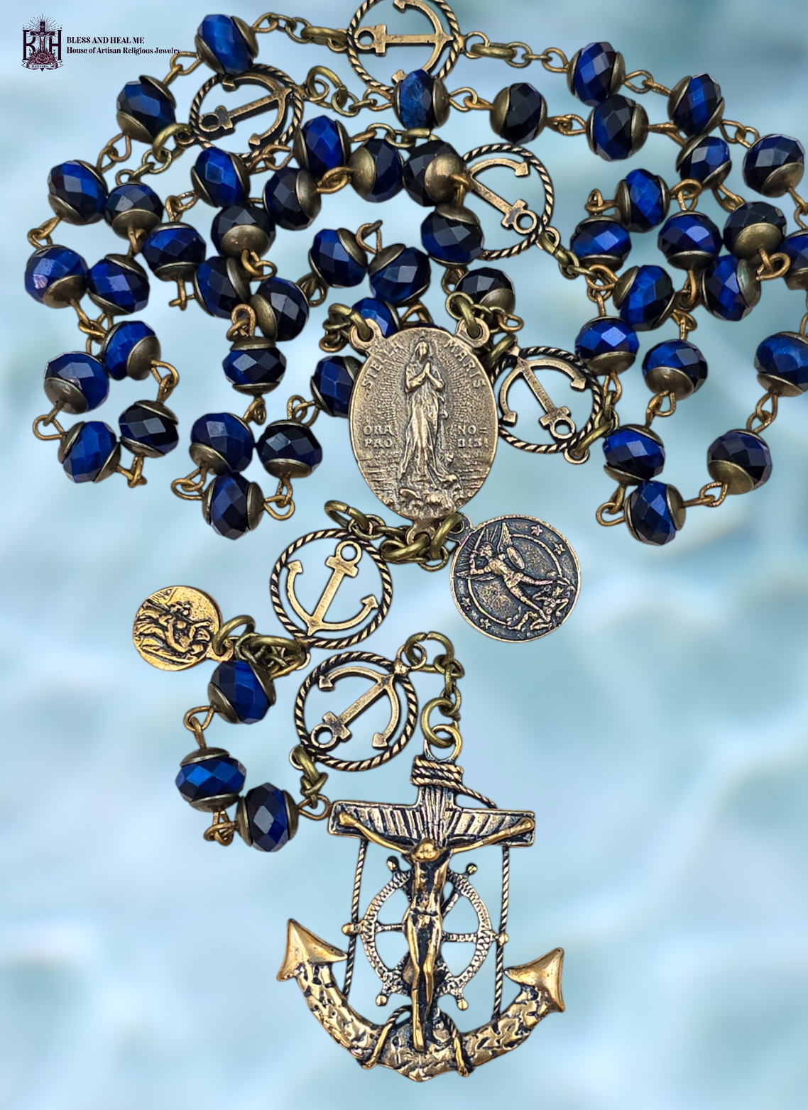 Nautical Stella Maris & Archangel Michael Heirloom Rosary - Bronze