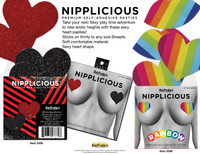 Nipplicious - Heart Shape Pasties - Glitter - Red and Black