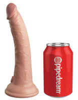 King Cock Elite 7 Inch Vibrating Silicone Dual Density Cock With Remote - Light