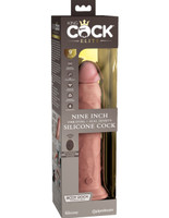 King Cock Elite 9 Inch Vibrating Silicone Dual Density Cock With Remote - Light