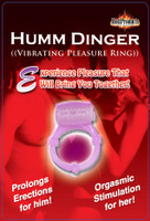 Humm Dinger Vibrating Penis Ring Clitoral Stiimulator - Purple