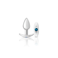 Silver Anchor Buttplug Kit - Clear Iridescent/teal