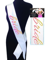 Glitterati Bride Sash - White