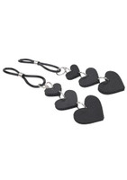 Heart Nipple Ties - Black