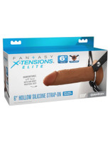 Fantasy X-Tensions Elite 6" Silicone Hollow Strap Dual Density Brown
