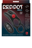 Red Dot Vibrating Cock Ring V1 With Remote - Black/red