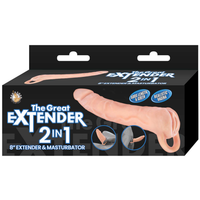 The Great Extender 2 in 1 8" Extender & Masturbator White