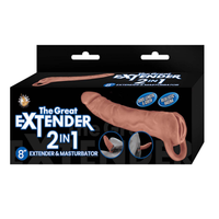 The Great Extender 2 in 1 8" Extender & Masturbator Brown