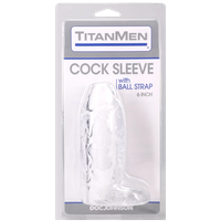 Titanmen - Cock Sleeve With Ball Strap - 6 Inch Clear