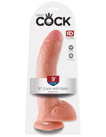 King Cock 9-Inch Cock With Balls - Flesh