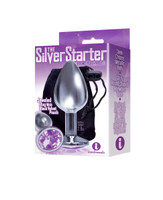 The 9's the Silver Starter Bejeweled Stainless Steel Plug - Violet