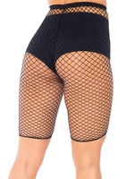 Industrial Fishnet Biker Shorts - One Size - Black