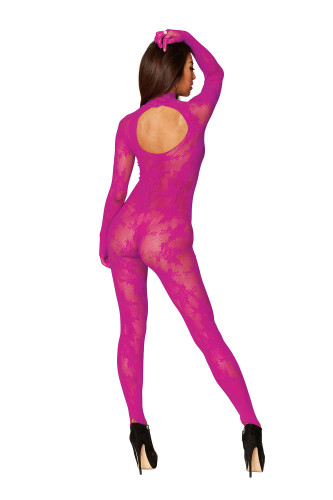 Bodystocking With Finger Gloves - One Size - Azalea