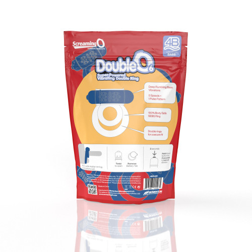 Screaming O 4b - Double O Super Powered Vibrating Double Ring - Blueberry