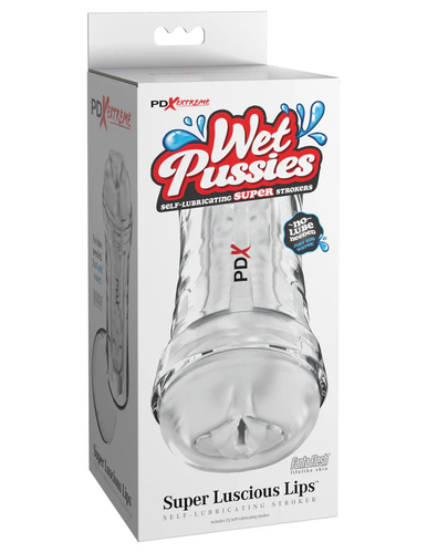 Pdx Extreme Wet Pussies Super Luscious Lips Self-Lubricating Stroker - Frosted