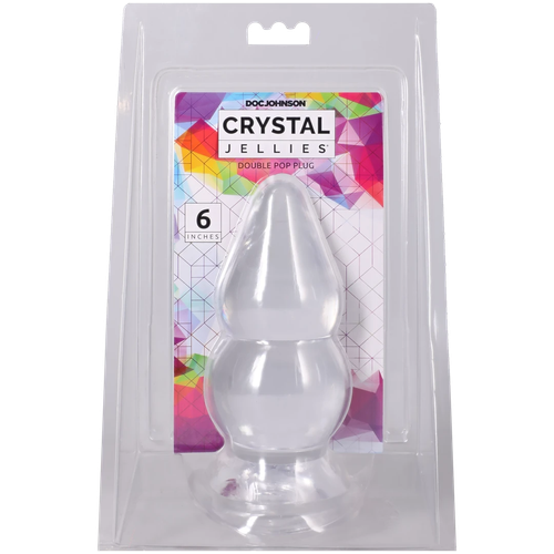 Crystal Jellies - Double Pop Plug - 6 Inch Clear