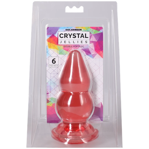 Crystal Jellies - Double Pop Plug - 6 Inch Pink