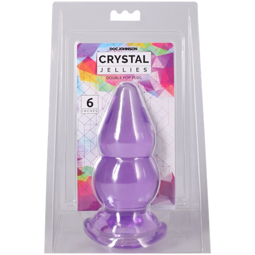 Crystal Jellies - Double Pop Plug - 6 Inch Purple