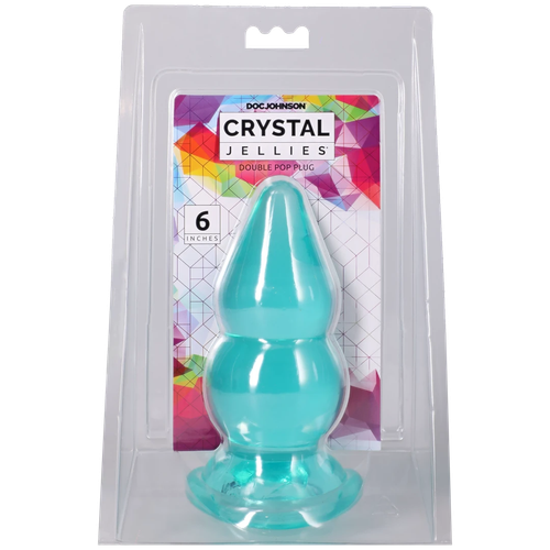 Crystal Jellies - Double Pop Plug - 6 Inch Teal
