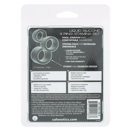 Alpha Liquid Silicone 3 Ring Stamina Set Black
