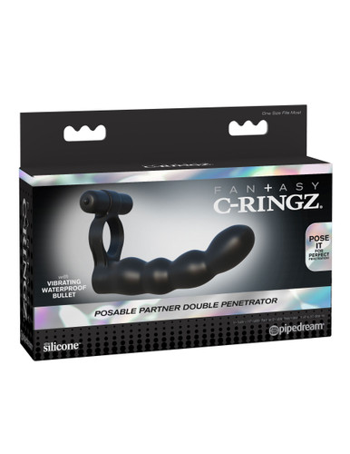 Fantasy C-Ringz Posable Partner Double Penetrator - Black