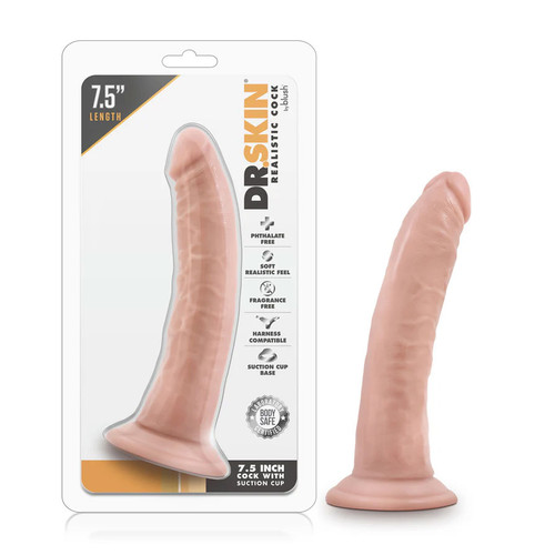 Dr. Skin 7.5 Inch Cock W / Suction Cup - Vanilla