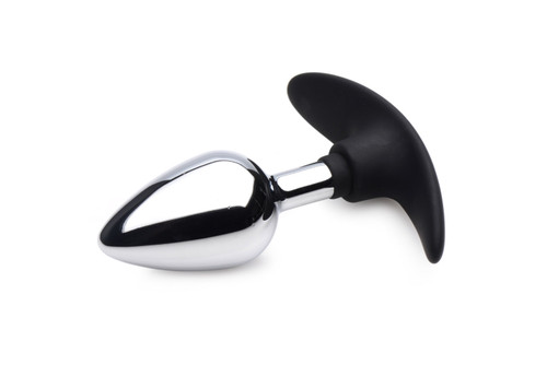 Dark Invader Metal and Silicone Anal Plug - Medium -