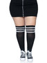 Over the Knee Athletic Socks -1x/2x - Black/white