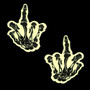Fuck You Glow in the Dark Skeleton Hand Nipple Cover Pasties