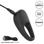 Silicone Rechargeable Pleasure Ring - Black - Black
