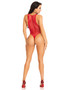 Industrial Net Snap Crotch Tank Bodysuit - One Size - Red