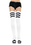 Athletic Ribbed Thigh Highs - One Size - White