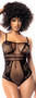 Scarlett Fishnet Bodysuit - Os - Black
