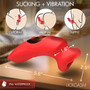 Plump Kiss Sucking and Vibrating Clitoral Stimulator - Red