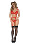 Mesh Bralette With Hearts Set - Os - Red