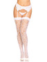 Heart Net Thigh Highs - Os - White