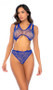Fishnet Chain Bodysuit - Os - Blue
