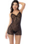 Babydoll and Matching Thong - Small/medium - Black