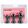 Round Butt Plug 3 Piece Set - Black