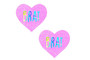Brat Holographic Uv Light Pink I Heart U Glitter Nipple Cover Pasties