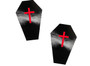 Dom Squad Wet Vinyl Black Coffin Nipple Cover Pasties