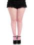 Plus Bow Net Tights - 1x 2x - Pink