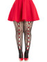 Plus Sweetheart Striped Tights Black Red