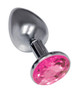 The 9's the Silver Starter Bejeweled Stainless Steel Plug - Pink